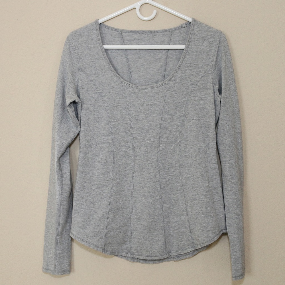 Lululemon Between the Lines Shirt Top Gray 8 Med